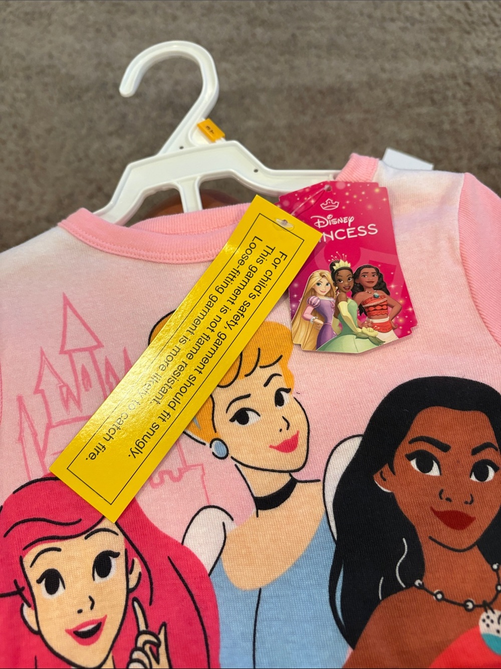 100 percent cotton Disney Pink Princess Character Pajama Set - Picture 4 of 6